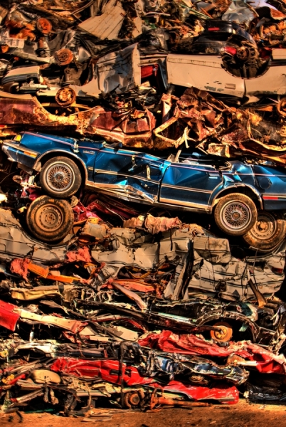Photograph Scott Hepler Crushed Car on One Eyeland